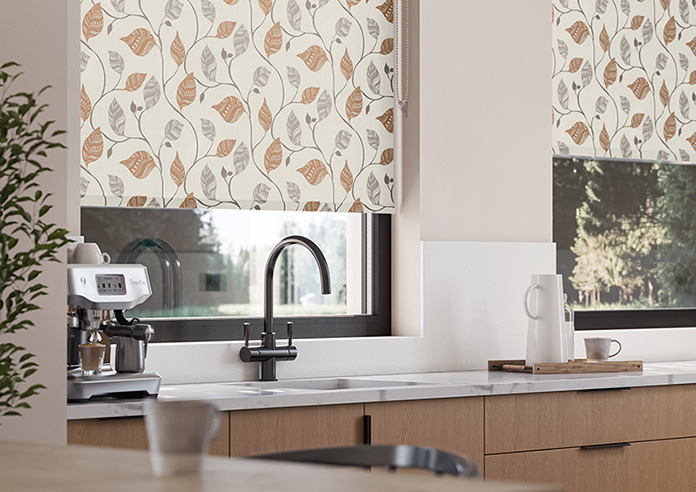Tribal Leaves, Orange Spice - Twist&Fit Roller Blind - Image 5